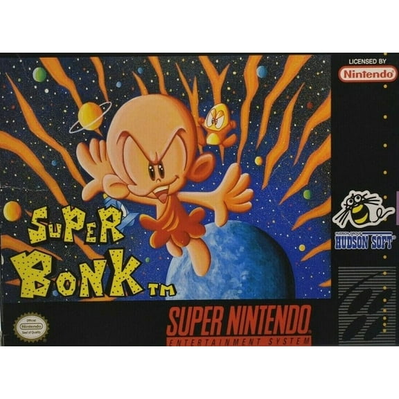 Restored Super Bonk (Super NES, 1994) SNES Video Game (Refurbished)