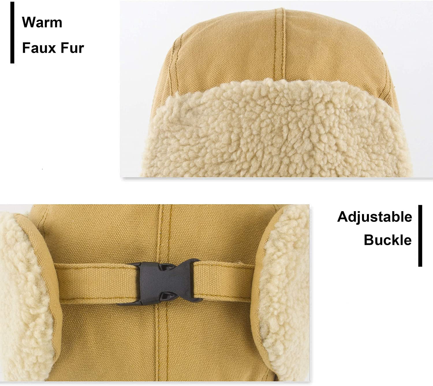 Muryobao Winter Hat Cold Weather Trapper Hat Outdoor Warm Windproof Ski Cap with Ear Flap Trooper Hunting Hats for Men Women Khaki