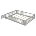 thumbnail image 2 of Triple Tree Kids Queen Pine Platform Bed with Fence & Slats, Gray, 2 of 7