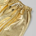 thumbnail image 3 of Rolanko Girls Patent Leather Elastic Waist Cargo Loose Pants Bright Street Dance Dance Performance Casual Outing, 3 of 5