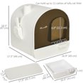 thumbnail image 2 of PawHut Cat Litter Box with Lid, Removable Tray, Scoop, Filter, White, 2 of 8