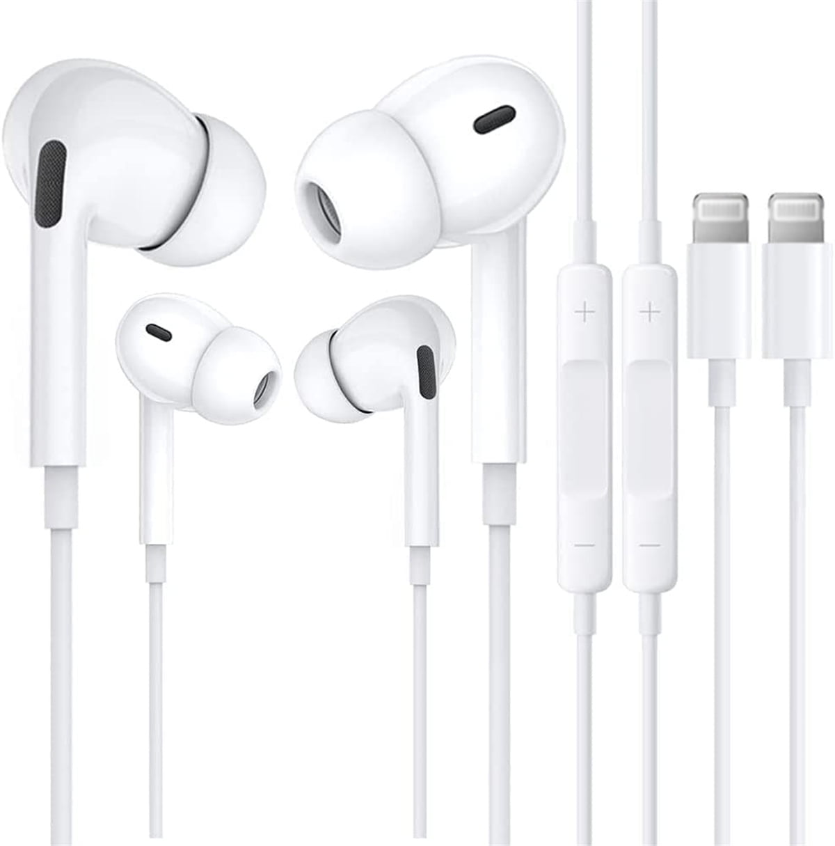 Built-in Microphone & Volume Control in-Ear Stereo Headset Compatible with iPhone 13/12/11 Pro Max/Xs Max/X/XR/7/8 Plus-All iOS Apple MFi Certified 2 Pack iPhone Earbuds Wired Lightning Headphones 