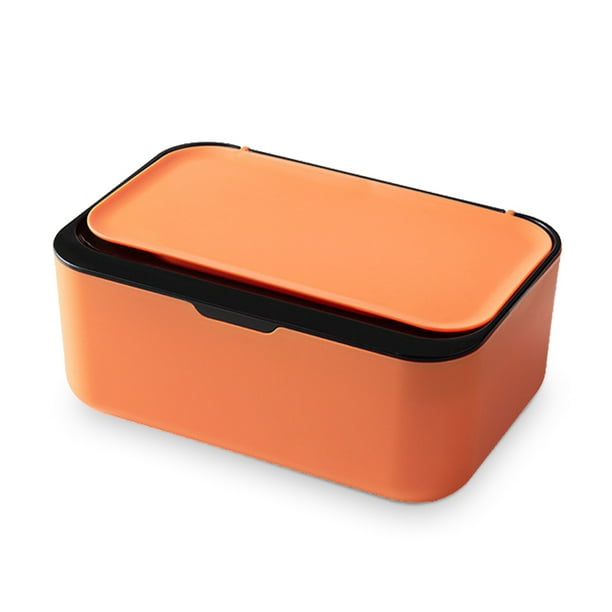 Caja de almacenamiento de tejidos Reutilizable con tapa de gran capacidad Toalla a prueba de polvo Organizador del dispensador Hogar para coches de sala de estar Naranja negra Scienceny HA012032-04B