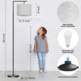 thumbnail image 6 of Pazzo 64" 1-Light Modern Adjustable Black LED Floor Lamp with Linen Shade and 9W Bulb, 6 of 7