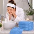 thumbnail image 3 of Dan River Washcloth for Face 12 pack Soft Absorbent and Quick Drying Durable Cotton Face Towel - Medium Blue, 3 of 8