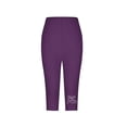 thumbnail image 4 of REALiKUN Womens Capris for Seniors Summer Capri Leggings Women Stretchy Workout Yoga Casual Vacation Beach Pants, 4 of 4