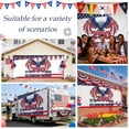 thumbnail image 3 of 250 Year American Anniversary Flag Garage Door Cover Banner 7 x 8 FT, Eagle Red Blue Garage Door Curtains Backdrop with Grommets for Indoor Outdoor Wall Party Porch Yard Decorations Background, 3 of 8