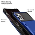 thumbnail image 4 of Dteck Wallet Case for iPhone 14 Pro,Shockproof Rubber Rugged 4-Card Credit Holder Slots Cover Hybrid Heavy Duty Protection Armor Phone Back Case,Blue, 4 of 6