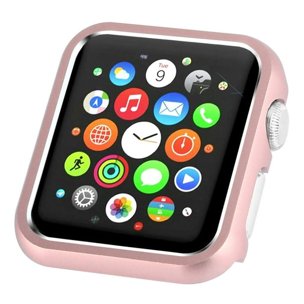 Leotop Compatible Con Apple Watch Case 44 Mm 40 Mm Series 6 5 4 Se Cubierta Protectora De Parachoques De Metal Marco De Aleación De Aluminio Brillante A Prueba De Golpes Carcasa Protectora Compatible
