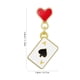 thumbnail image 4 of 1 par de pendientes colgantes de naipes para mujer, pendientes asimétricos con forma de corazón, pendientes colgantes para mujer, joyería para niñas, 4 of 6