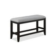 thumbnail image 4 of 6pc Gray Finish Counter Height Dining Room Set Table w Open Shelf Chairs, 4 of 7
