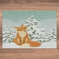 thumbnail image 5 of Ambesonne Fox Jigsaw Puzzle Durable Cardboard, Red Fox Winter Forest Xmas, 1000 pcs, Almond Green Orange, 5 of 5