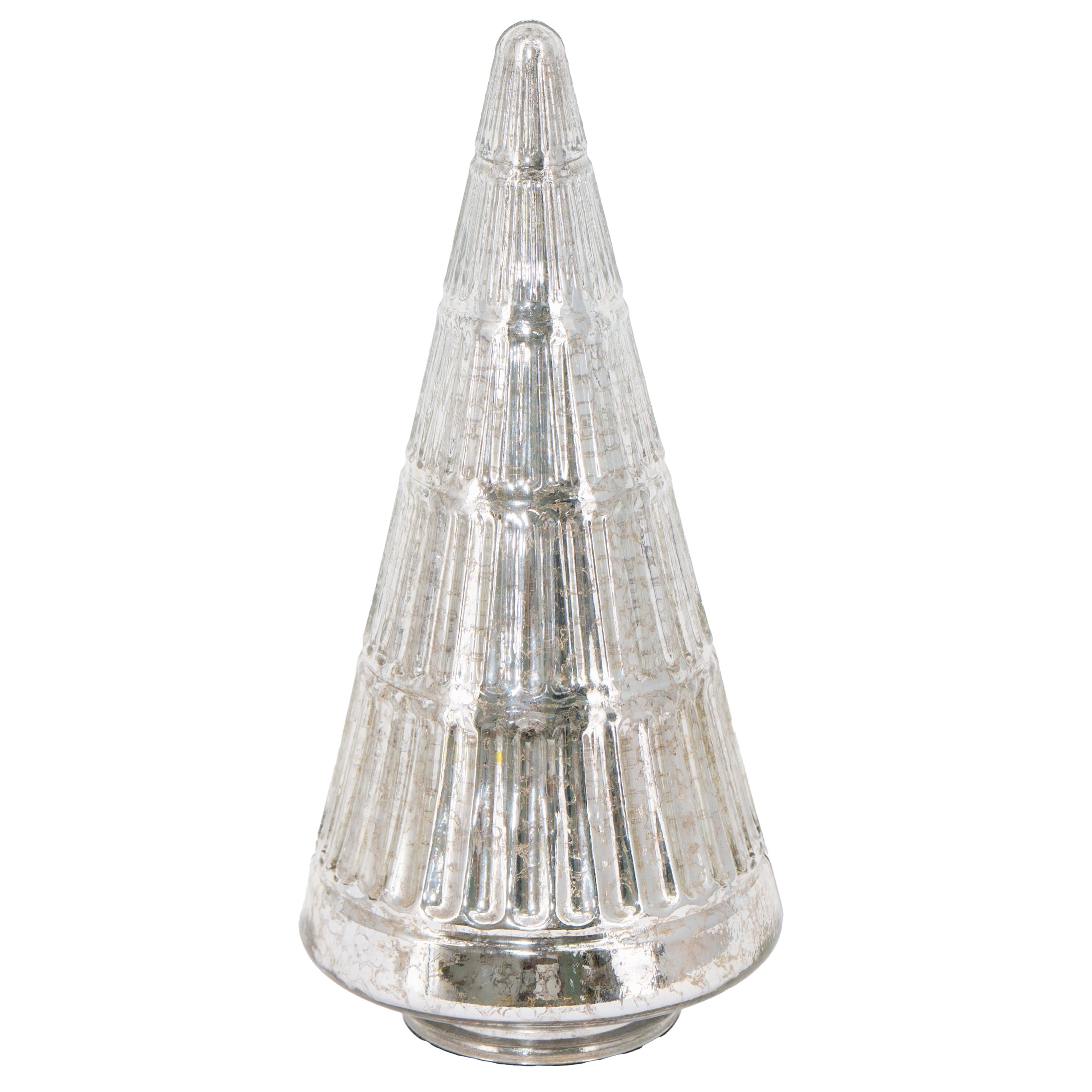 My Texas House Glass Tree Christmas Decoration, Silver, 12.3"