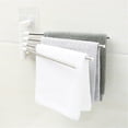 thumbnail image 4 of HBFAGFB Hand Towel Holder Stainless Steel Towel Rack 4 In 1 Rotate Punch Kitchen Bathroom Tool White One Size, 4 of 8