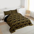 thumbnail image 3 of Feelyou Gold Mandala Damask Full Size Comforter Sets, Rustic Butterfly Bedding Sets, 3pcs, 3 of 8