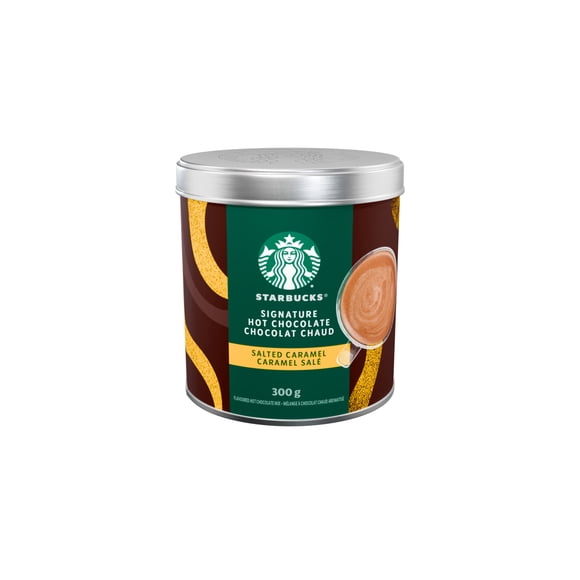 STARBUCKS Signature Hot Chocolate Mix, Salted Caramel, Prepared in Canada, 100% Rainforest Alliance Sustainably Sourced Cocoa, No Artificial Flavours, Colours or Sweeteners