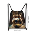 thumbnail image 3 of Soccer Print Drawstring Pouch Sports Storage Bag Oxfords Cloth Backpack, 3 of 6