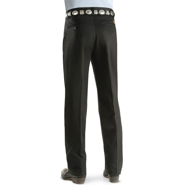 Wrangler Apparel Mens Riata Pleated Casual Pants 31W x 36L Black -  
