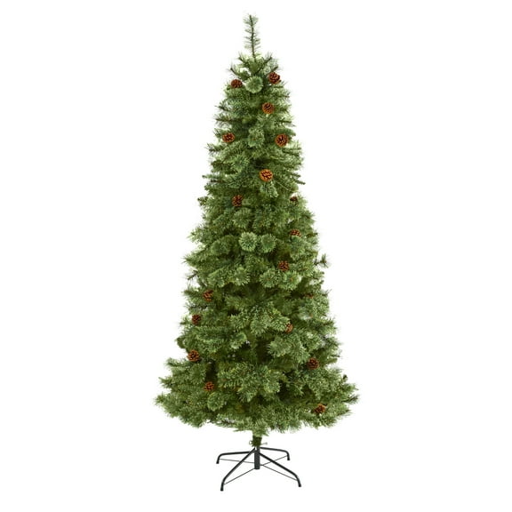 Nearly Natural 7ft. White Mountain Pine Artificial Christmas Tree, Green