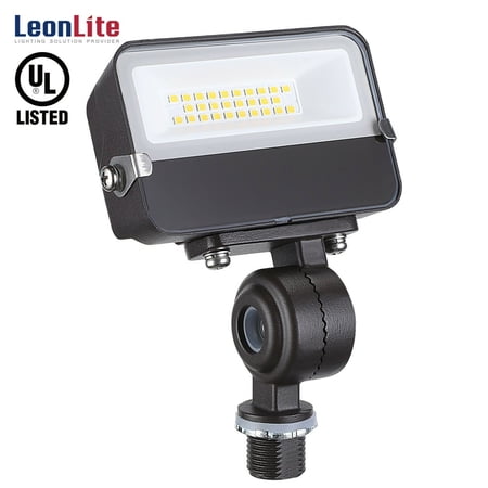 LEONLITE 15W LED Flood Light with Knuckle Mount  160W Eqv.  120V Outdoor Area Light  5000K Daylight  for Wall Washing Signage Lighting  Billboard Lighting  Flag Lighting