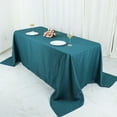 thumbnail image 6 of Efavormart Rectangle Tablecloth, 90"x132" Stain & Wrinkle Resistant Washable Table Cloth, Oblong Decorative Polyester Fabric Table Cover for Dining, Party, Wedding & Baby Shower- Peacock Teal Green, 6 of 11