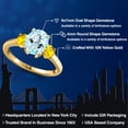 thumbnail image 2 of Gem Stone King 10K Yellow Gold Sky Blue Topaz and Yellow Sapphire Engagement Ring for Women | 2.72 Cttw | Oval 9X7MM | Gemstone November Birthstone | Size 6, 2 of 6