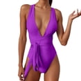 thumbnail image 1 of LUOGENLI Plus Size Swimsuit for Women Tankini Dress Women One Shoulder Swimsuit Bikini Swimsuit Irregular Solid Color Monokinis Swimsuit Purple Size L, 1 of 5