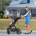thumbnail image 2 of GAOMON Double Stroller Track Tandem Stroller for Infant and Toddler, Foldable Pushchair Bassinet Pram, Multi-Position Reversible & Adjustable Backrest, Large Storage Basket and Canopy, Gray, 2 of 5