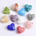 thumbnail image 2 of U8MO 5PCS 18mm Heart Shape Handmade Lampwork Glass Loose Beads for Jewelry Making-Deep Blue, 2 of 4