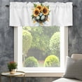 thumbnail image 4 of Easter Eggs Nest Valances for Windows Watercolor Green Egg Spring Sunflowers Floral Leaf Rod Pocket Curtain Valance Window Treatment Short Curtains for Kitchen Living Room, 60"x18", 4 of 9