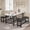 Whitemarble, variant on 63 in Extendable Dining Table Set, 3 Piece Kitchen Table with 2 Upholstered Benches, Space-Saving Tuck-Under Benches, MDF Top and Metal Frame, For Apartment, Dining Room,Black