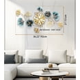 thumbnail image 4 of 36"Large Wall Clock – 3D Metal Ginkgo Leaf Decorative Wall Clock, Non-Ticking Wall Clocks Battery Operated, Modern Clocks for Living Room, Gift-Ready for Home or Office, 4 of 7