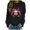 Black, variant on Womens Pattern Sweatshirt Oversize Sweatshirts Crewneck Long Sleeve Pullover Top Graphic Jogging Suit Distressed Top Casual Sweatshirt Jacket Pants Outfit Women
