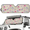 thumbnail image 2 of Uorisanigo Floral Butterfly Windshield Sun Shade Compatible with 2018-2025 Jeep Wrangler JL and Compatible with 2020-2025 Jeep Gladiator Foldable Windshield Sun Visor Blocks UV Rays, 2 of 7