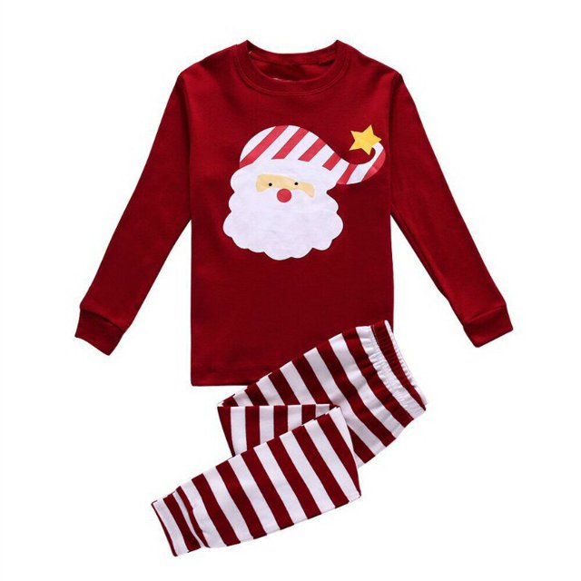 Pijamas para bebés, pijamas de Navidad, ropa para niños, conjunto para niñas, ropa de dormir para niños, pijamas de manga larga, trajes de primavera y otoño 130 (7T) Gao Jinjia LED