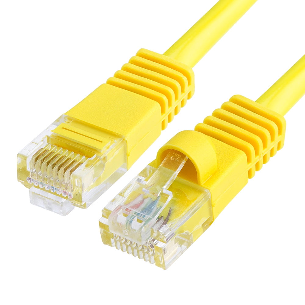 100 Pack Lot 10Ft CAT5e Ethernet Network LAN Patch Cable Cord 350 MHz Yellow 