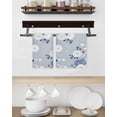 thumbnail image 3 of Blue White Floral Kitchen Dish Towels for Drying Dishes Set of 3, Spring Botanical Leaves Farmhouse Waffle Weave Microfiber Hand Tea Bathroom Towels Quick Dry & Absorbent Towel 15.7x23.6, 3 of 7