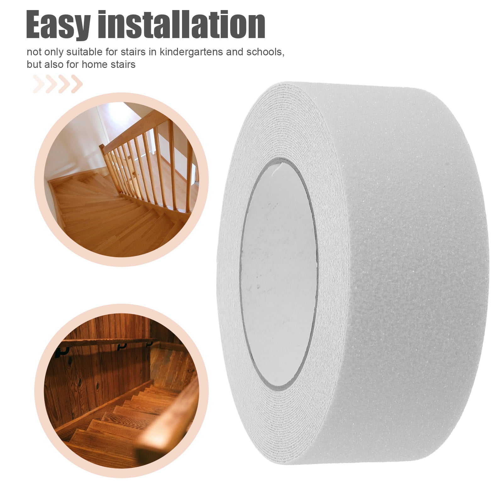 Hemoton 2 Rolls Clear Non- for Indoor Stairs, Transparent Safety Traction Tape, Anti-Skid Sticker for Bathroom & Shower