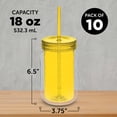 thumbnail image 5 of Acrylic Tumblers with Straw 18 oz. Set of 10, Bulk Pack - Perfect for Smoothies, Iced Coffee, Soda, Other Beverages - Yellow, 5 of 5