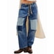 thumbnail image 2 of Pantalones Vaqueros Holgados de para Mujer, de Tiro Bajo, con Parches y Pernera y Bolsillos. Azul S, 2 of 7