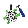 thumbnail image 1 of Pelota de fútbol iluminada para perros, juguete para perros con asas, pelota de fútbol para perros con bomba, juguete interactivo para perros (19 cm) para interiores, exteriores y en el agua, 1 of 5