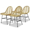 thumbnail image 5 of vidaXL 2/4/6x Dining Chair Natural Rattan Wicker Colonial Kitchen Beige/Black, 5 of 30