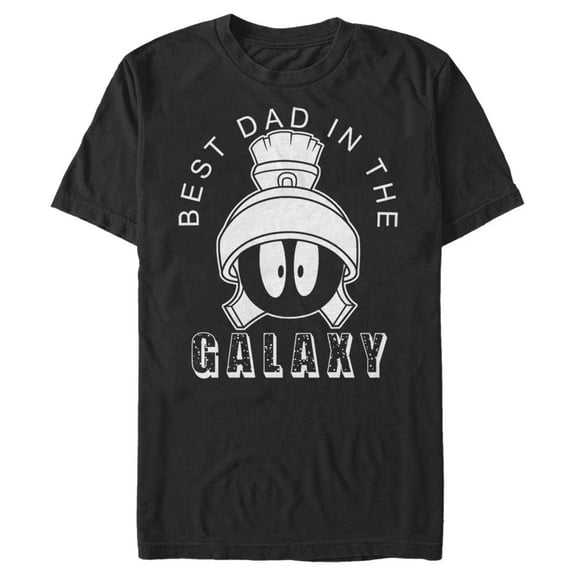 Men's Looney Tunes Father's Day Marvin the Martian Best Dad  Graphic Tee Black X Large