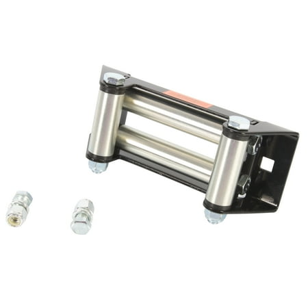 Fairlead Plate Kimpex Winch Roller Fairlead Guide 6in Cable Black Silver Steel For UTV Silver, Black #273906 ()