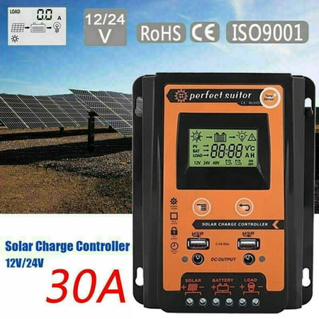 

12-24V 5-70A PWMSolar Charge Controller Panel Battery Regulator Orange