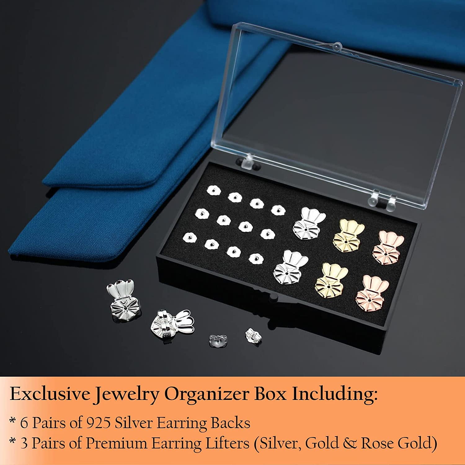 10 Pcs/5 Pairs Earring Backs for Studs, Droopy Ears and Heavy Earring,  Upgraded Heavy Earring Support Backs, Tiara Earring Backs to Prevent  Drooping