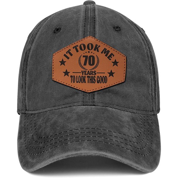 70th Birthday Gifts Men Women It Took 70 Years to Look This Good Hat 70 Year Old Birthday Gift Idea Leather Pattern 100% Cotton Baseball Cap
