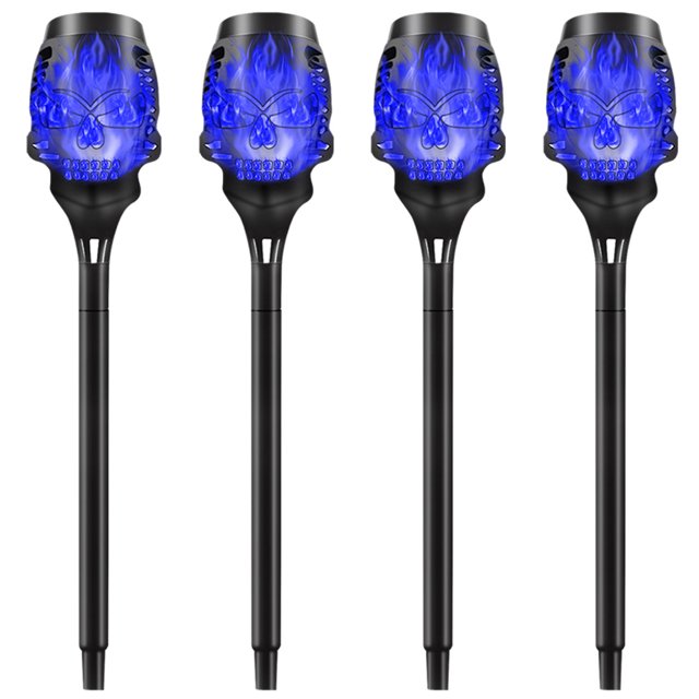 Parpadeo Decoración de jardín Luz Camino Luz IP55 a prueba de agua (Luz azul 4PCS)
