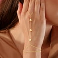 thumbnail image 2 of Turandoss Hand Chain Bracelet for Women Dainty 14K-Gold-Plated Ring Bracelet Hand Chains Tiny Puffy Heart Finger Bracelets Ring Hands Chain Jewelry Gift for Women, 2 of 7
