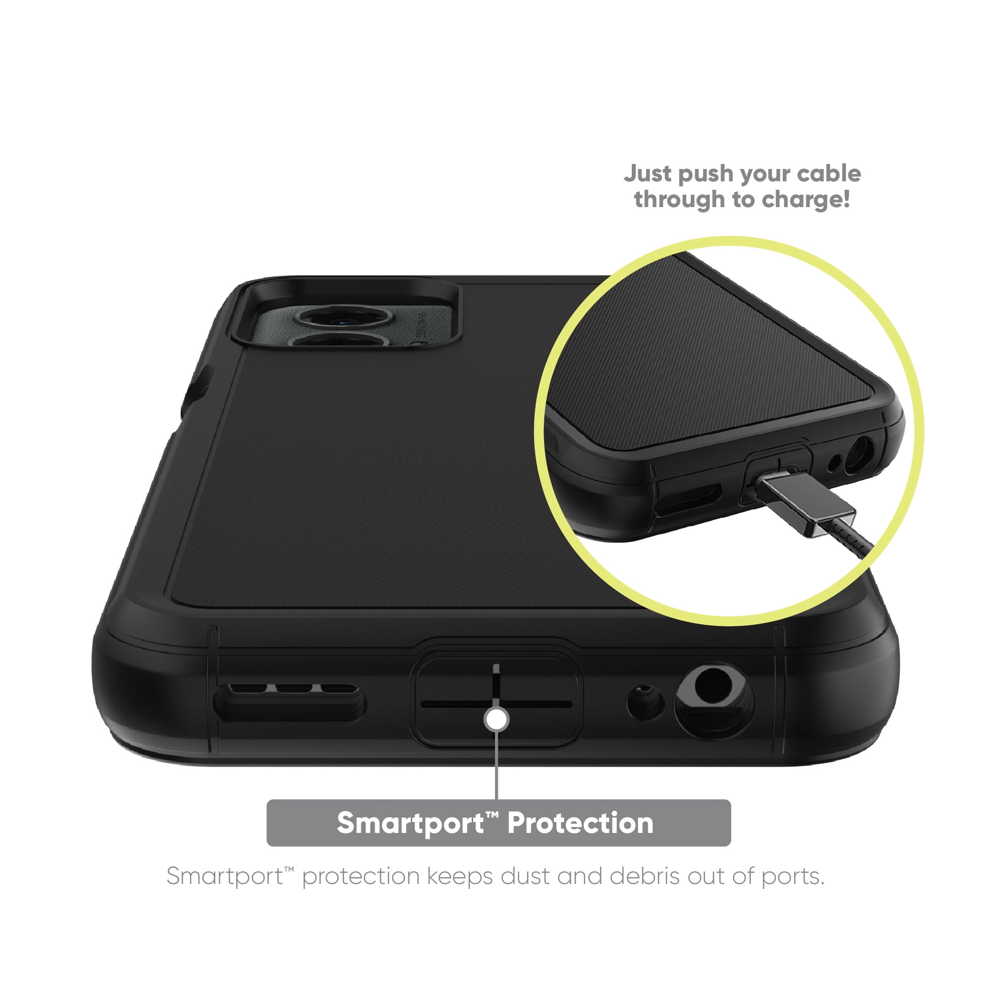 onn. Rugged Phone Case for moto g 5G (2024) - Black